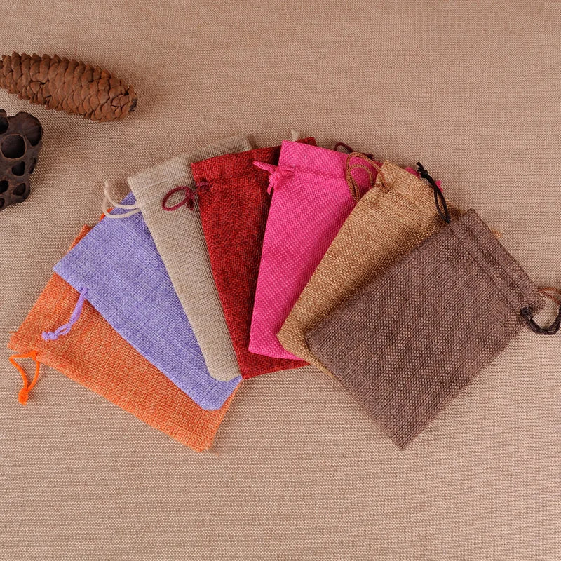 Sachet en lin & jute 15x20 cm – Ton compagnon de rituels précieux