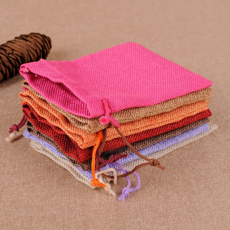 Sachet en lin & jute 15x20 cm – Ton compagnon de rituels précieux