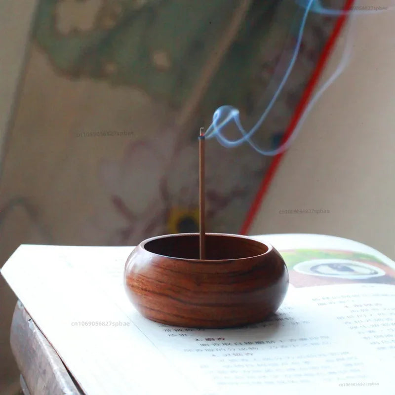 🪵 Support Sacré – Brûleur d’Encens en Bois de Rose