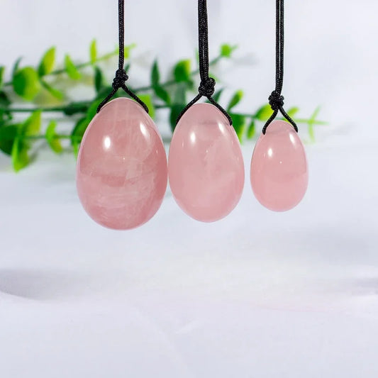 🌸 Œuf de Yoni Quartz Rose