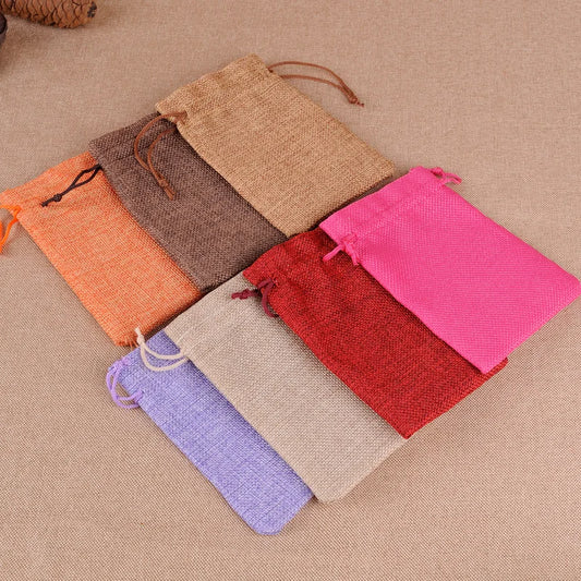 Sachet en lin & jute 15x20 cm – Ton compagnon de rituels précieux