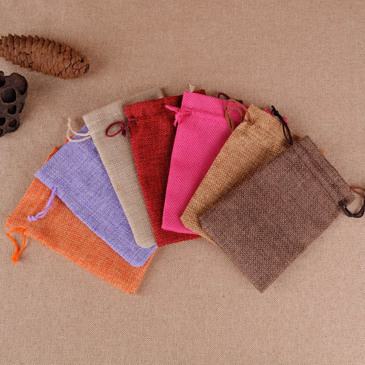 Sachet en lin & jute 15x20 cm – Ton compagnon de rituels précieux