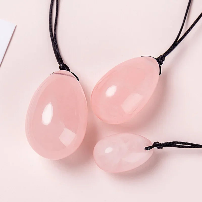 🌸 Œuf de Yoni Quartz Rose