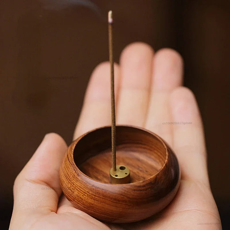 🪵 Support Sacré – Brûleur d’Encens en Bois de Rose