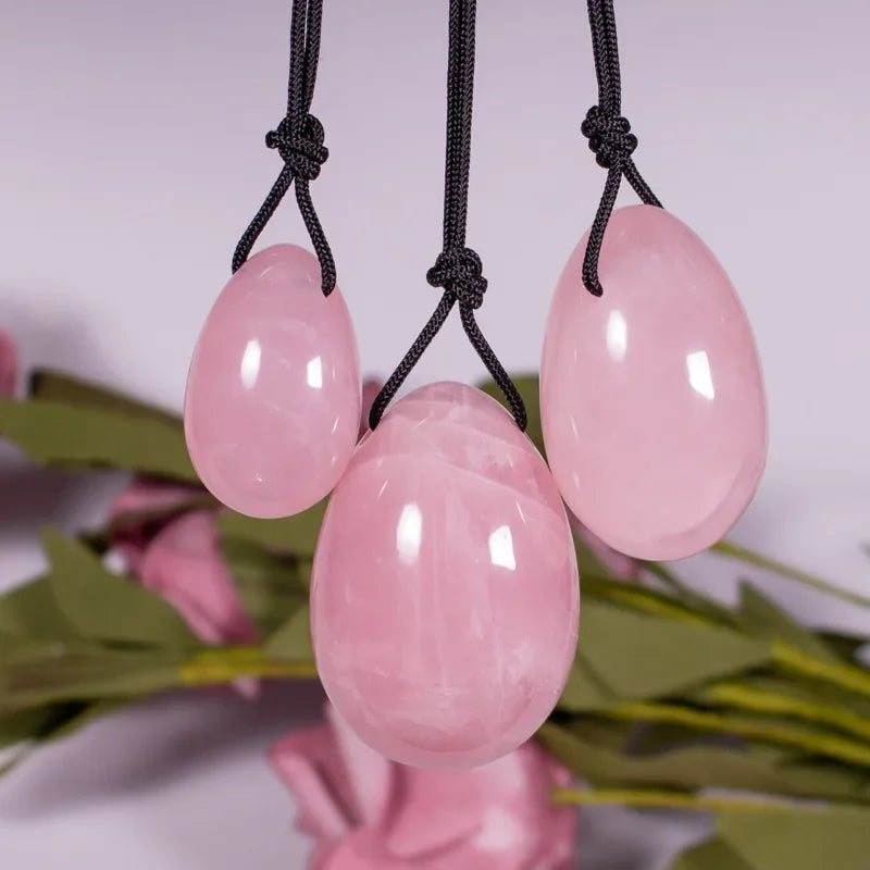 🌸 Œuf de Yoni Quartz Rose
